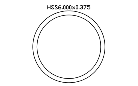 Anteprima del simbolo HSS6.000x0.375, blocco AISC_HSS6_000X0_375