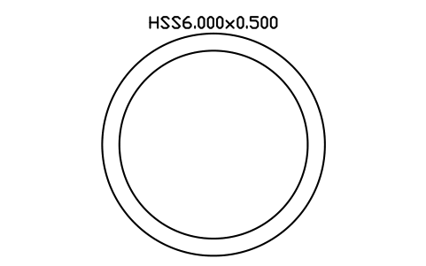 Anteprima del simbolo HSS6.000x0.500, blocco AISC_HSS6_000X0_500