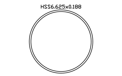 Anteprima del simbolo HSS6.625x0.188, blocco AISC_HSS6_625X0_188