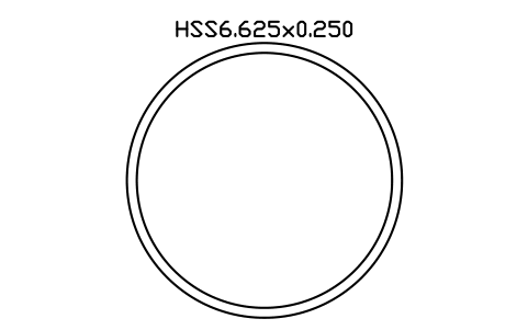 Anteprima del simbolo HSS6.625x0.250, blocco AISC_HSS6_625X0_250