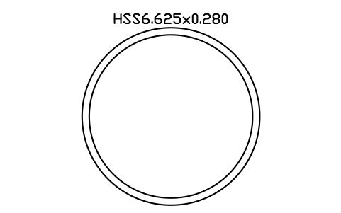 Anteprima del simbolo HSS6.625x0.280, blocco AISC_HSS6_625X0_280