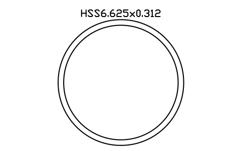 Anteprima del simbolo HSS6.625x0.312, blocco AISC_HSS6_625X0_312