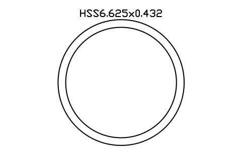 Anteprima del simbolo HSS6.625x0.432, blocco AISC_HSS6_625X0_432
