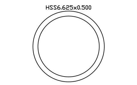 Anteprima del simbolo HSS6.625x0.500, blocco AISC_HSS6_625X0_500