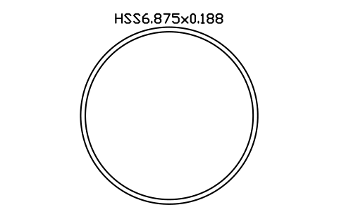 Anteprima del simbolo HSS6.875x0.188, blocco AISC_HSS6_875X0_188