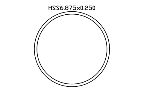 Anteprima del simbolo HSS6.875x0.250, blocco AISC_HSS6_875X0_250