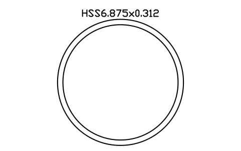 Anteprima del simbolo HSS6.875x0.312, blocco AISC_HSS6_875X0_312