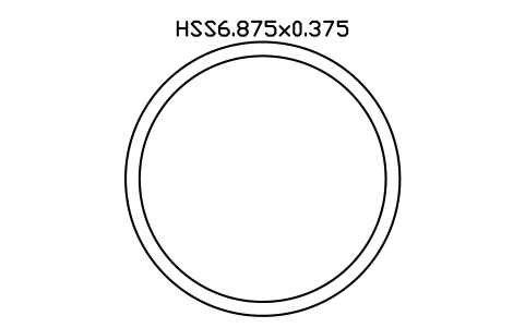 Anteprima del simbolo HSS6.875x0.375, blocco AISC_HSS6_875X0_375