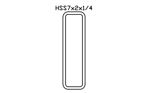Anteprima del simbolo HSS7x2x1/4, blocco AISC_HSS7X2X1_4
