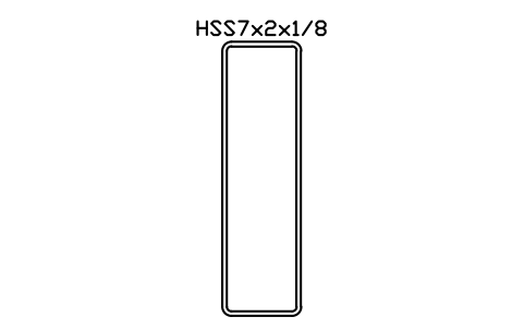 Anteprima del simbolo HSS7x2x1/8, blocco AISC_HSS7X2X1_8