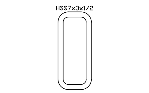 Anteprima del simbolo HSS7x3x1/2, blocco AISC_HSS7X3X1_2