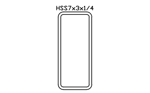 Anteprima del simbolo HSS7x3x1/4, blocco AISC_HSS7X3X1_4