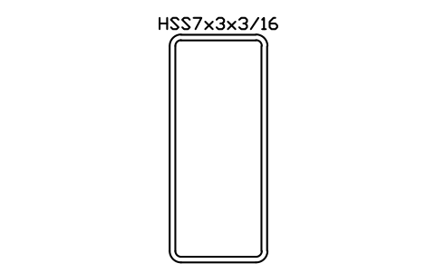 Anteprima del simbolo HSS7x3x3/16, blocco AISC_HSS7X3X3_16