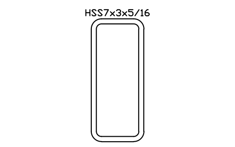 Anteprima del simbolo HSS7x3x5/16, blocco AISC_HSS7X3X5_16