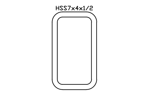 Anteprima del simbolo HSS7x4x1/2, blocco AISC_HSS7X4X1_2