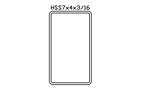Anteprima del simbolo HSS7x4x3/16, blocco AISC_HSS7X4X3_16