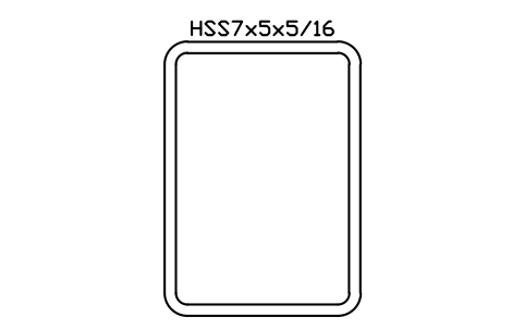 Anteprima del simbolo HSS7x5x5/16, blocco AISC_HSS7X5X5_16