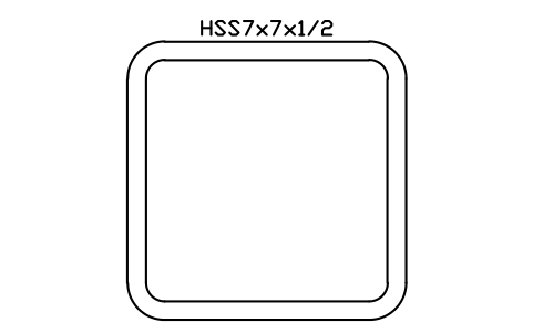 Anteprima del simbolo HSS7x7x1/2, blocco AISC_HSS7X7X1_2