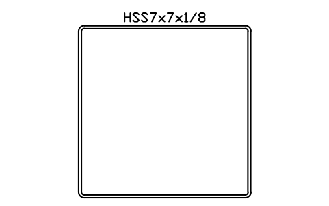 Anteprima del simbolo HSS7x7x1/8, blocco AISC_HSS7X7X1_8