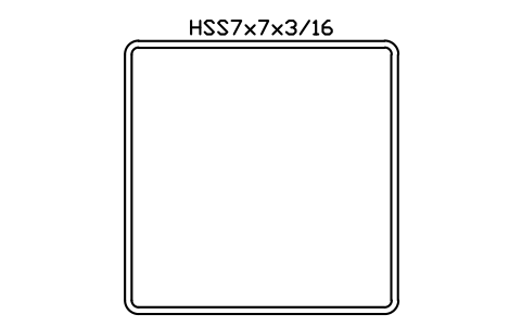 Anteprima del simbolo HSS7x7x3/16, blocco AISC_HSS7X7X3_16