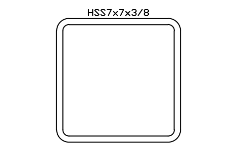 Anteprima del simbolo HSS7x7x3/8, blocco AISC_HSS7X7X3_8