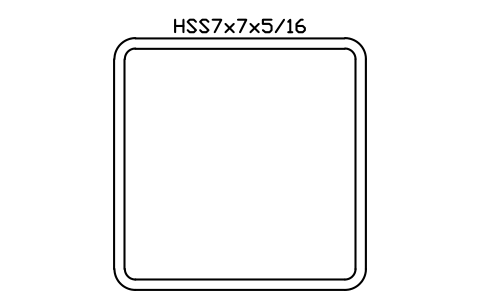 Anteprima del simbolo HSS7x7x5/16, blocco AISC_HSS7X7X5_16