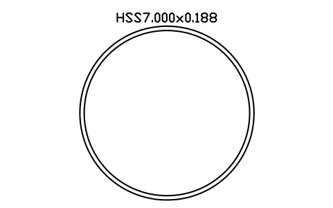 Anteprima del simbolo HSS7.000x0.188, blocco AISC_HSS7_000X0_188