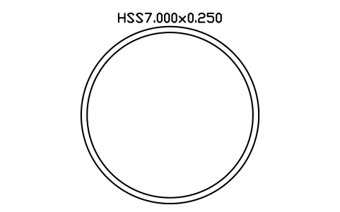 Anteprima del simbolo HSS7.000x0.250, blocco AISC_HSS7_000X0_250
