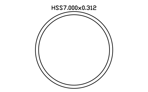 Anteprima del simbolo HSS7.000x0.312, blocco AISC_HSS7_000X0_312