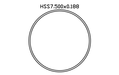Anteprima del simbolo HSS7.500x0.188, blocco AISC_HSS7_500X0_188