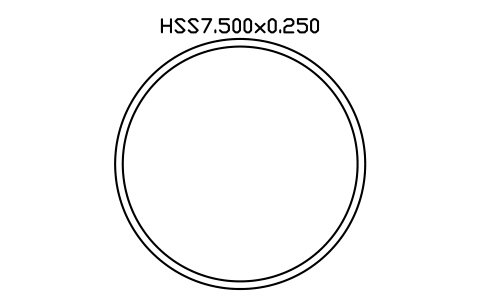 Anteprima del simbolo HSS7.500x0.250, blocco AISC_HSS7_500X0_250
