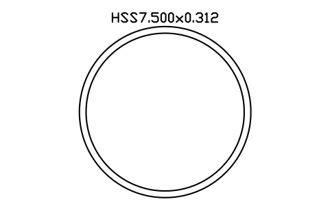 Anteprima del simbolo HSS7.500x0.312, blocco AISC_HSS7_500X0_312