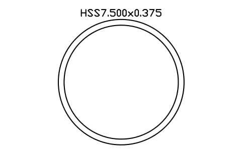 Anteprima del simbolo HSS7.500x0.375, blocco AISC_HSS7_500X0_375