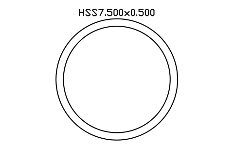 Anteprima del simbolo HSS7.500x0.500, blocco AISC_HSS7_500X0_500