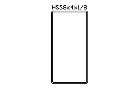 Anteprima del simbolo HSS8x4x1/8, blocco AISC_HSS8X4X1_8