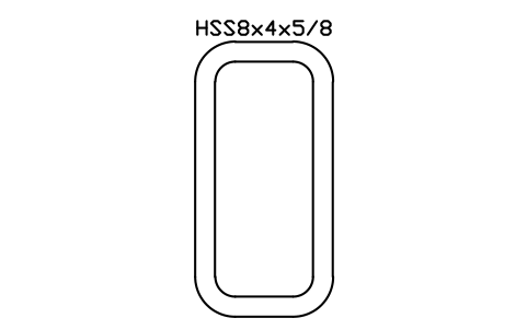 Anteprima del simbolo HSS8x4x5/8, blocco AISC_HSS8X4X5_8