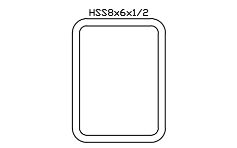 Anteprima del simbolo HSS8x6x1/2, blocco AISC_HSS8X6X1_2