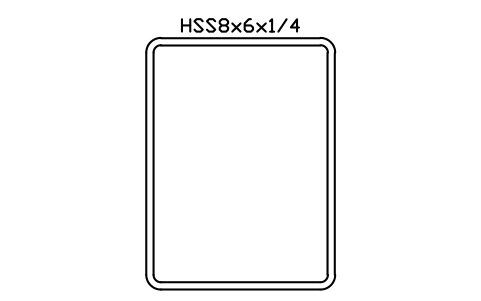 Anteprima del simbolo HSS8x6x1/4, blocco AISC_HSS8X6X1_4