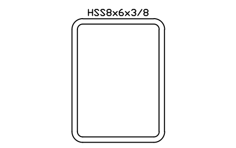 Anteprima del simbolo HSS8x6x3/8, blocco AISC_HSS8X6X3_8
