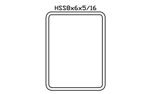 Anteprima del simbolo HSS8x6x5/16, blocco AISC_HSS8X6X5_16
