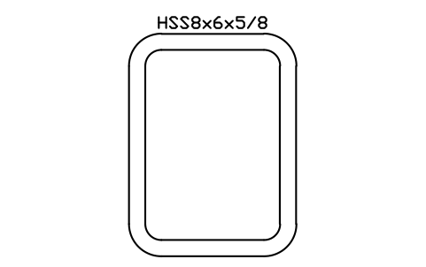 Anteprima del simbolo HSS8x6x5/8, blocco AISC_HSS8X6X5_8