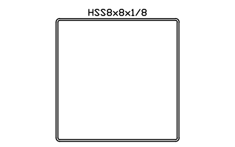Anteprima del simbolo HSS8x8x1/8, blocco AISC_HSS8X8X1_8