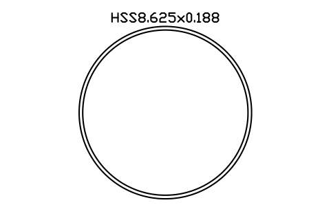Anteprima del simbolo HSS8.625x0.188, blocco AISC_HSS8_625X0_188