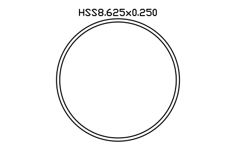 Anteprima del simbolo HSS8.625x0.250, blocco AISC_HSS8_625X0_250
