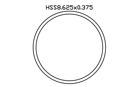 Anteprima del simbolo HSS8.625x0.375, blocco AISC_HSS8_625X0_375