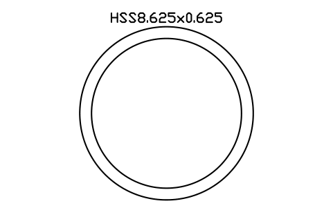 Anteprima del simbolo HSS8.625x0.625, blocco AISC_HSS8_625X0_625