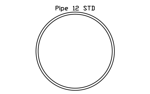 Anteprima del simbolo Pipe 12 STD, blocco AISC_Pipe12STD