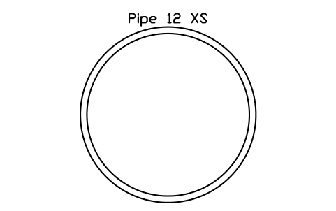 Anteprima del simbolo Pipe 12 XS, blocco AISC_Pipe12XS