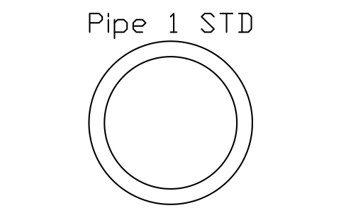Anteprima del simbolo Pipe 1 STD, blocco AISC_Pipe1STD