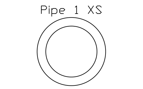 Anteprima del simbolo Pipe 1 XS, blocco AISC_Pipe1XS